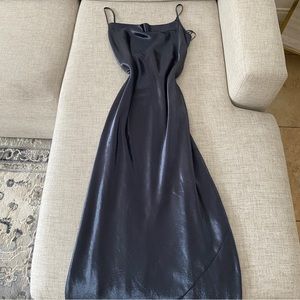 EUC Banana Republic Satin Cobalt Cowl Maxi Slip Dress